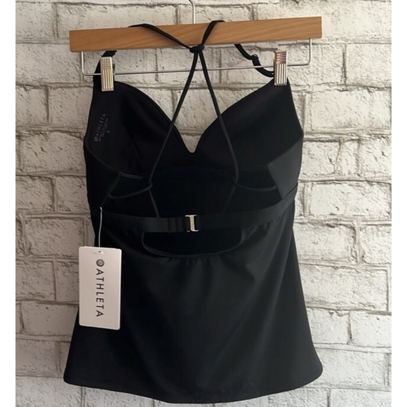 NWT ATHLETA Prism Tankini Molded Cup Swim Tankini Black Size Small - Picture 4 of 8